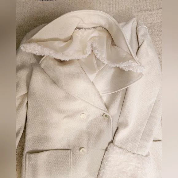 Amanda Uprichard Ivory Carrington Coat Sz Medium - Picture 11 of 17
